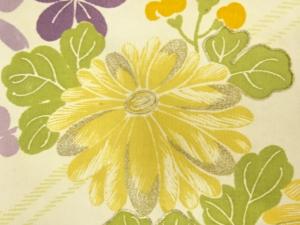 アンティーク　四君子模様刺繍名古屋帯